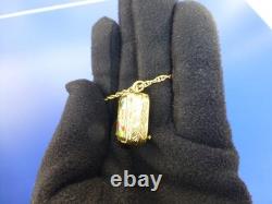 Vintage Swiss Reuge Miniature music box pendant Gold Gilt / Sterling Silver Case