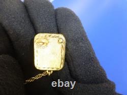 Vintage Swiss Reuge Miniature music box pendant Gold Gilt / Sterling Silver Case