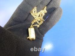 Vintage Swiss Reuge Miniature music box pendant Gold Gilt / Sterling Silver Case