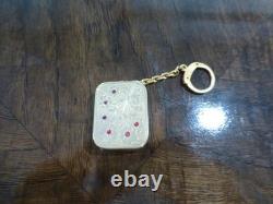 Vintage Swiss Reuge Miniature music box pendant, Key Chain, Ruby Stones Front