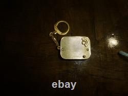 Vintage Swiss Reuge Miniature music box pendant, Key Chain, Ruby Stones Front
