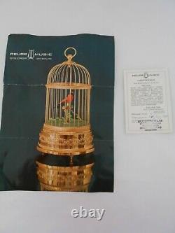 Vintage Swiss Reuge Music Birdcage Automaton, The Singing Bird, Saint Croix,'88