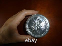 Vintage Swiss Reuge Music Box. 835 Sterling Silver Case (Watch The Video)