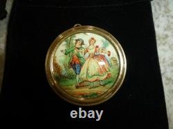 Vintage Swiss Reuge Music Box Pendant Necklace Plays Good Morning Song