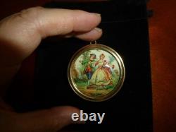 Vintage Swiss Reuge Music Box Pendant Necklace Plays Somewhere My Love