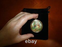 Vintage Swiss Reuge Music Box Pendant Necklace Plays Somewhere My Love