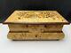 Vintage Swiss Reuge Musical Jewelry Box Double Layer Swing Out Sides Maple Wood