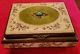 Vintage Swiss Reuge Musical Jewelry Box Green velvet & lace Inlay