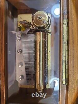 Vintage Swiss Reuge Saint-Croix CH 4/50 Wooden Music Box Tested Working