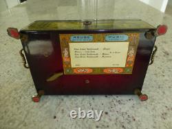Vintage Swiss Reuge Sainte Croix CH 4 / 50 Music Box Switzerland Plays 4 Songs