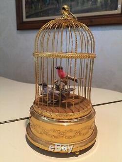 Vintage Swiss Sainte-croix Reuge Bird Cage Automaton Music Box Works