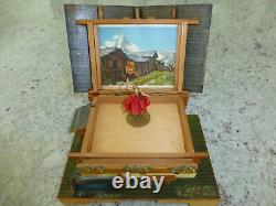 Vintage Swiss Wooden House Reuge Dancing Ballerina Music Box (watch The Video)