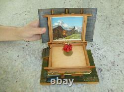 Vintage Swiss Wooden House Reuge Dancing Ballerina Music Box (watch The Video)