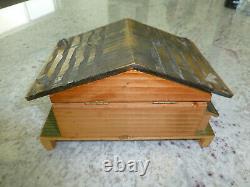 Vintage Swiss Wooden House Reuge Dancing Ballerina Music Box (watch The Video)