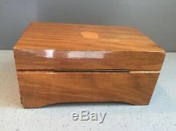 Vintage Thorens Swiss (Pre Reuge) Wooden Music Box Plays 2 Songs 5.5