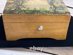 Vintage Thorens Swiss (Pre Reuge) Wooden Music Box Plays 2 Songs 5 Antique Box