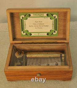 Vintage Thorens Windup Music Box 52 Key 4 Tune Wooden Case Switzerland Pre Reuge