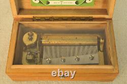 Vintage Thorens Windup Music Box 52 Key 4 Tune Wooden Case Switzerland Pre Reuge