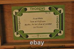 Vintage Thorens Windup Music Box 52 Key 4 Tune Wooden Case Switzerland Pre Reuge