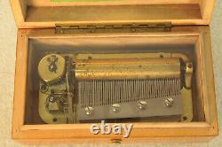 Vintage Thorens Windup Music Box 52 Key 4 Tune Wooden Case Switzerland Pre Reuge