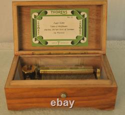 Vintage Thorens Windup Music Box 52 Key 4 Tune Wooden Case Switzerland Pre Reuge