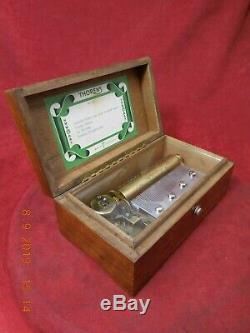 Vintage Thorens (pre-reuge) Walnut Music Box Swiss Shield Inlay 4 Tune 50 Note