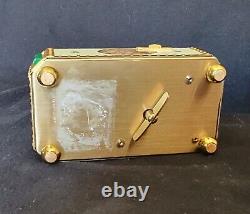 Vintage West German Singing Bird Box Gold Plate Enamel Case Musical Automaton