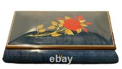 Vintage Wood Inlay Sorrento Made in Italy REUGE Music Jewelry Box 6x 10.5 Long