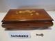 Vintage Wood Jewelry inlay Reuge Music Box & Key Plays Memory 10.75w Italy 1960