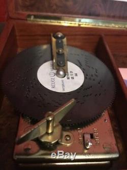 Vintage Wood Reuge Music Box And 6 Disc Record Player Style AD30 C6