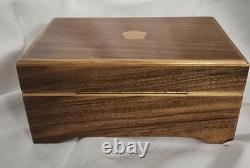 Vintage Wooden Swiss Music Box Cylinder Mechanism Minuet Tunes Beethoven Mozart