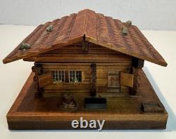 Vintage Wooden Swiss chalet music box with Thorens movement