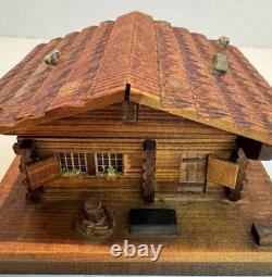 Vintage Wooden Swiss chalet music box with Thorens movement