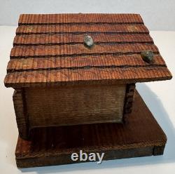 Vintage Wooden Swiss chalet music box with Thorens movement