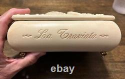 Vintage reuge music box La Traviata Carved Jewelry Box Swiss