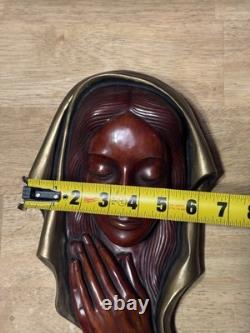 Virgin Mary ACHATIT Carved Wood Wall Piece with a REUGE Music Box inside Works