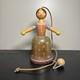 Vtg BREITSCHWERDT Musical Pull Wooden Toy Doll Reuge Swiss WORKS
