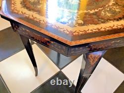 Vtg ITALIAN Sorrento Marquetry Musical Reuge Low Table / Jewelry Box, Love Story