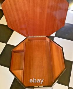 Vtg ITALIAN Sorrento Marquetry Musical Reuge Low Table / Jewelry Box, Love Story