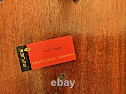 Vtg ITALIAN Sorrento Marquetry Musical Reuge Low Table / Jewelry Box, Love Story