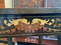 Vtg ITALIAN Sorrento Marquetry Musical Reuge Low Table / Jewelry Box, Love Story