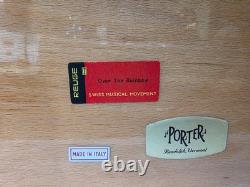 Vtg Italian Burl Wood Musical Jewelry Box Italy Reuge Plays Over the Rainbow