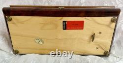 Vtg Italian Floral Wood Inlay Music Jewelry Box Swiss Movement Plays For Elise