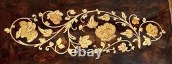 Vtg Italian Floral Wood Inlay Music Jewelry Box Swiss Movement Plays For Elise