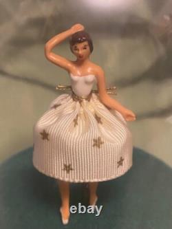Vtg Music Box Dancer Ballet Ballerina Blue Danube Switzerland Reuge Swiss Works
