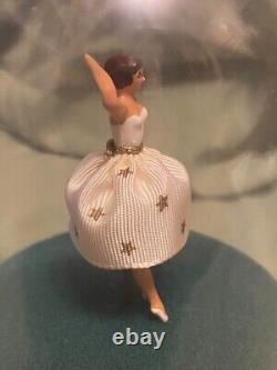 Vtg Music Box Dancer Ballet Ballerina Blue Danube Switzerland Reuge Swiss Works