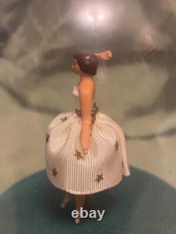 Vtg Music Box Dancer Ballet Ballerina Blue Danube Switzerland Reuge Swiss Works