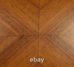 Vtg REUGE Chevron Wood Inlay Swiss Music Jewelry Box/Key ARRIVEDERCI ROMA Italy