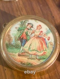 Vtg REUGE Swiss Music Box Pendant Necklace Plays Somewhere My Love Romanti