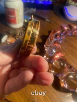 Vtg REUGE Swiss Music Box Pendant Necklace Plays Somewhere My Love Romanti